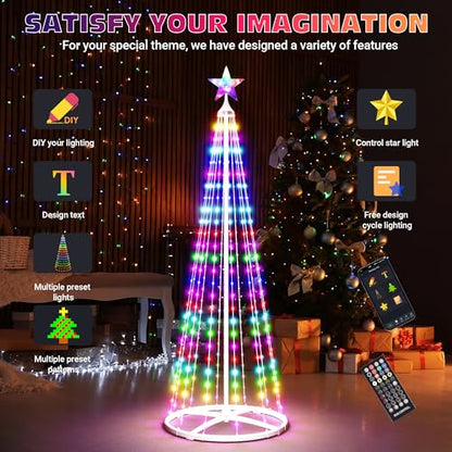 5FT Smart Cone Christmas Tree with Multicolor LED Lights, App & Remote Control