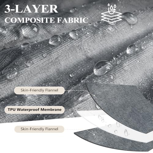 Grey Waterproof Hooded Blanket Poncho for Outdoor Warm Wearable Cape