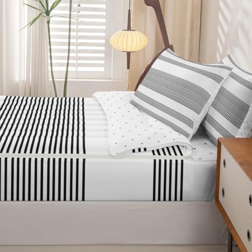 Black / Twin Zip Up Bedding Set with Comforter & Fitted Sheet Kids Boys Girls