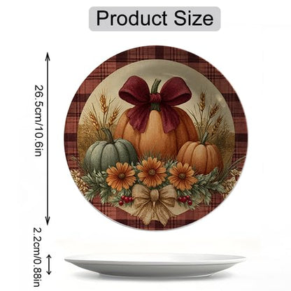 10 Inch Fall Pumpkins Decorative Wall Plate for Thanksgiving & Home Decor