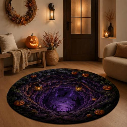 3D Halloween Rug - 24 Inch Optical Illusion Door Mat Black Variation 15