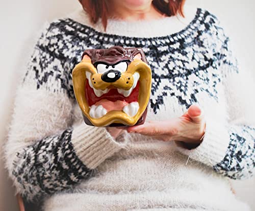 Looney Tunes Taz Face Ceramic Mug - 24 Ounces, 3D Sculpted, Licensed Gift