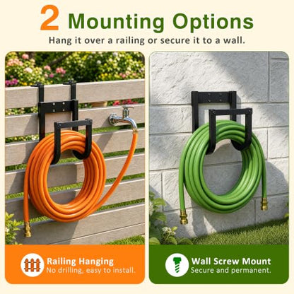 Fence Hose Hanger Wall Mount No Drill Garden Hose Holder for Deck
