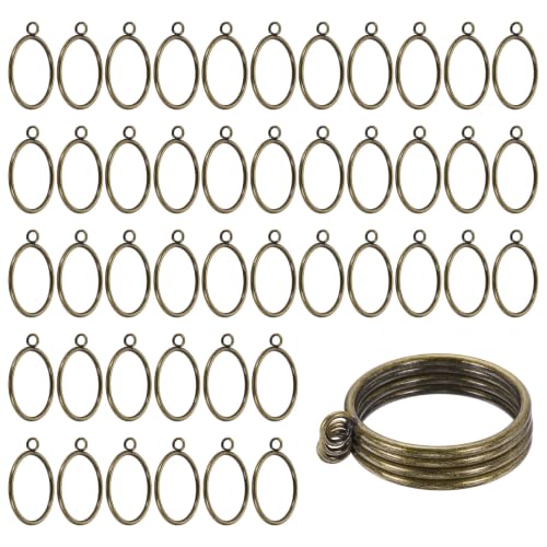 Cyan Metal Curtain Rings with Eyelet - 2 Inch Interior Diameter, Pack of 50