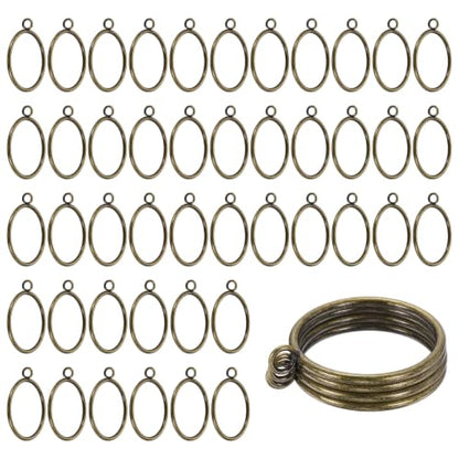 Cyan Metal Curtain Rings with Eyelet - 2 Inch Interior Diameter, Pack of 50