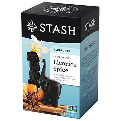 Stash Tea Licorice Spice Herbal Tea 20 Count Tea Bags in Foil (Pack of 3), Tea Bags Individually Wrapped in Foil (packaging may vary), Naturally Sweet Herbal Tisane, Zero Caffeine, Drink Hot or Iced