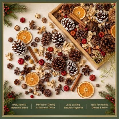 Christmas Potpourri Set with Essential Oil - Vase Filler & Home Fragrance