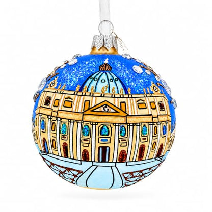 Vatican Glass Ball Ornament 3.25 Inches - Hand-Painted Religious Decor