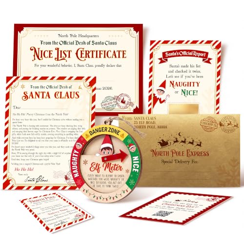 Christmas Elf Meter Ornament - Kids Naughty or Nice Wooden Holiday Decor