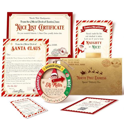 Christmas Elf Meter Ornament - Kids Naughty or Nice Wooden Holiday Decor