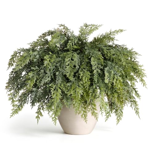 12 Pcs Artificial Cedar Stems - 18 Inch Holiday Greenery for Christmas Decor - Real Touch