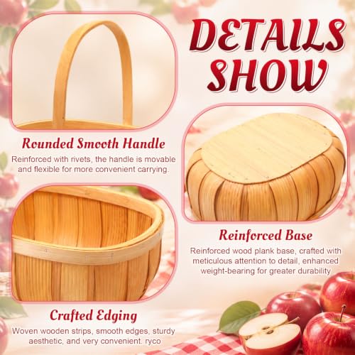 Fake Red Apples with Bamboo Basket - Fall Farmhouse Decor Set of 12