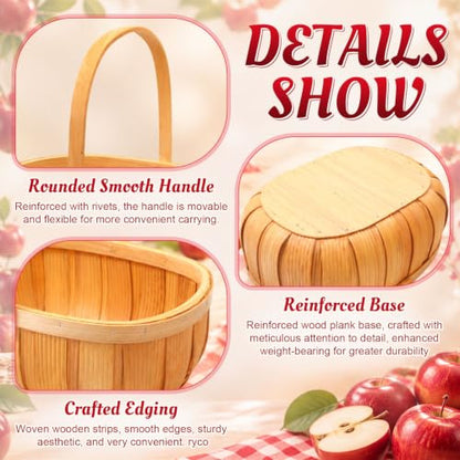 Fake Red Apples with Bamboo Basket - Fall Farmhouse Decor Set of 12