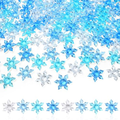 Snowflake Vase Fillers Set - Blue & White Acrylic Winter Decor - A#