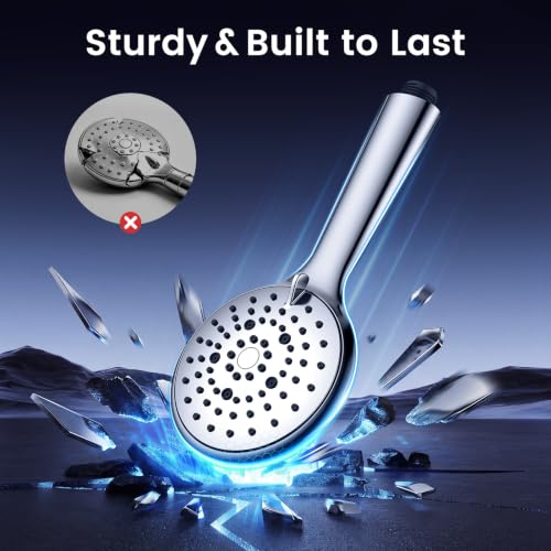 FEELSO High Pressure Handheld Shower Head with Chrome Finish - Combo