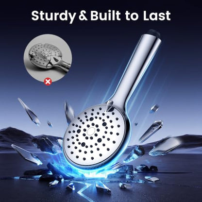 FEELSO High Pressure Handheld Shower Head with Chrome Finish - Combo