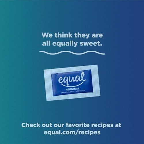 EQUAL 0 Calorie Sweetener - Zero Calorie Sugar Substitute Packets | 500 Count for Healthy Living
