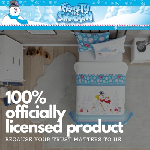 Frosty The Snowman Twin Quilt Set with Pillow Sham - Holiday Bedding