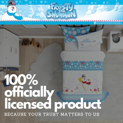 Frosty The Snowman Twin Quilt Set with Pillow Sham - Holiday Bedding