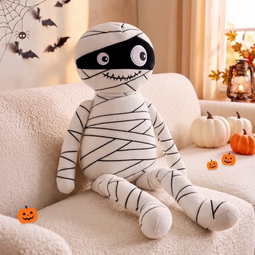 Halloween Mummy Plush Pillow - Poseable 24-Inch Decorative Doll