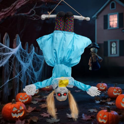 Halloween Hanging Doll with Flailing Arms, Glowing Eyes & Sounds - Outdoor & Indoor Decor