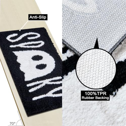 Halloween Bath Mat Non Slip Microfiber Rug 16x24 Inch - Ghost Spirit Design