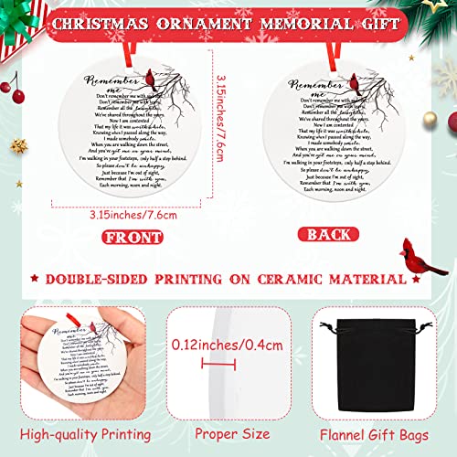 Christmas Memorial Ornament Cardinal Sympathy Keepsake - Remember Me Ceramic Decoration - Variation 1