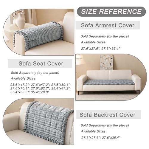 Non-Slip Couch Cover for Dogs - Light Gray 27.6x82.7in, Washable Sofa Protector