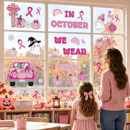 Breast Cancer Awareness Tree Bulletin Board Decor Set with 118 Pieces