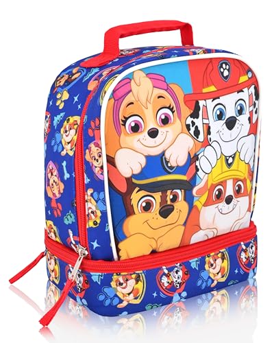 Fast Forward Paw Patrol Lunch Box for Kids | Insulated Lunch Bag Lunch Box for Boys, Girls, Toddlers | Paw Patrol Chase, Marshall and Rubble Blue Reusable Lunchbox