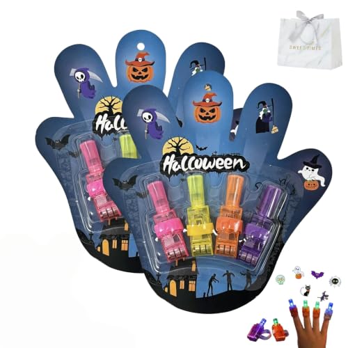 Halloween Finger Projection Lights - 8 pcs Finger Ring Projectors with Festive Patterns