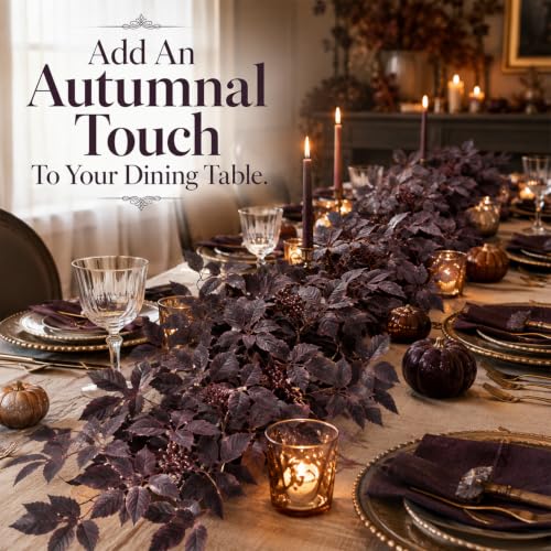 Fall Decorations 6FT Deep Plum Garland for Home & Holiday Decor