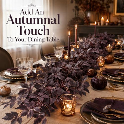 Fall Decorations 6FT Deep Plum Garland for Home & Holiday Decor