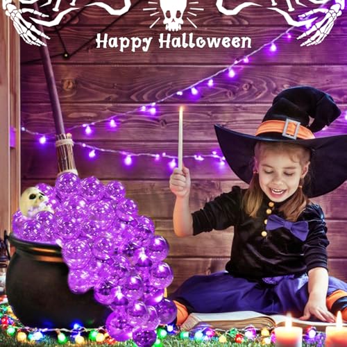 60PCS Iridescent Clear Ornament Balls Set - Halloween & Christmas Decor