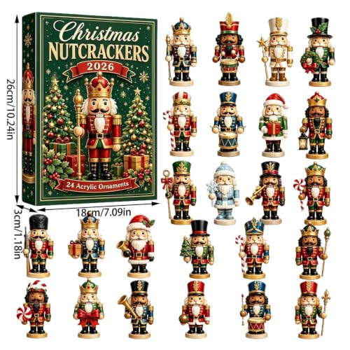Christmas Countdown Calendar - 24 Day Nutcracker Advent Decor 2026
