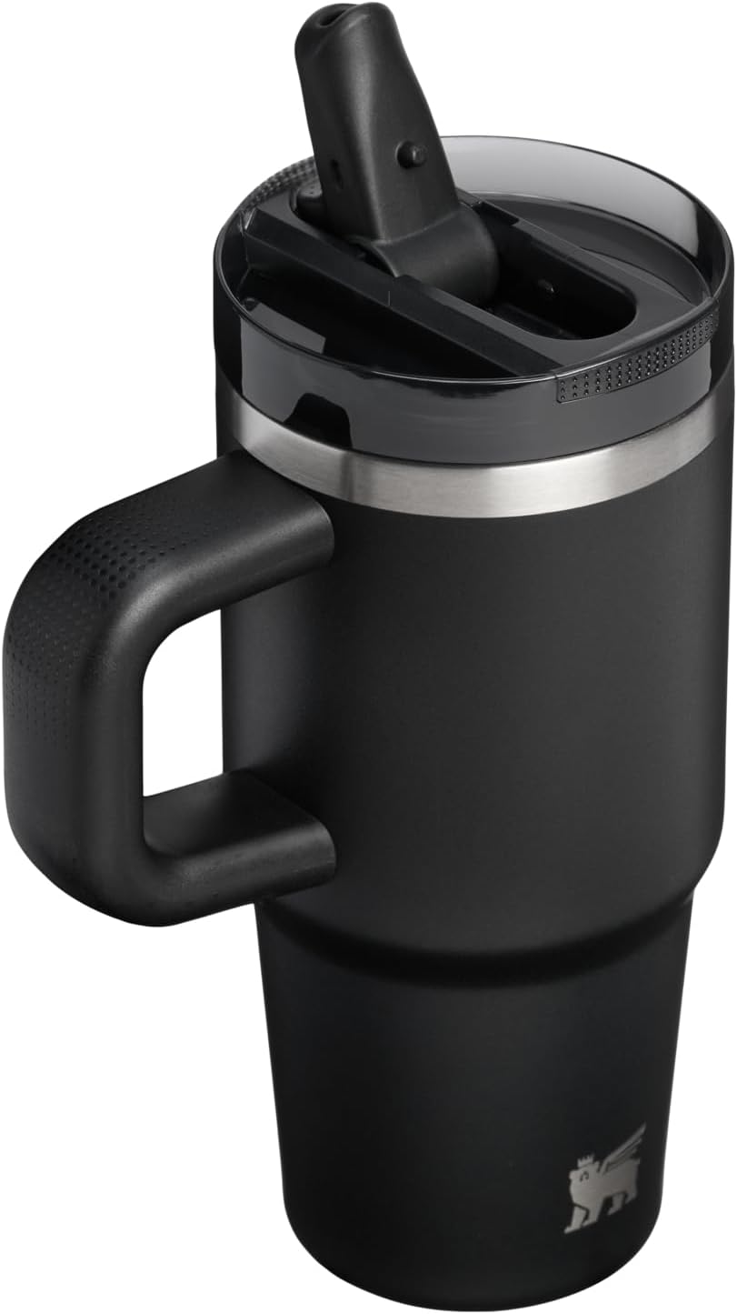 STANLEY Quencher ProTour 14 oz Tumbler - Leakproof Lid, Built-In Straw & Handle | Insulated, BPA-Free, Black 2.0