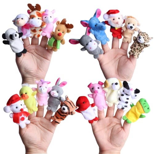 Christmas Advent Calendar with Plush Animal Finger Puppets - 24 Days Kids Countown