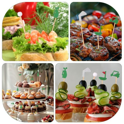 Golf Theme Cocktail Picks 200pcs - Decorative Skewers for Party Food & Drinks