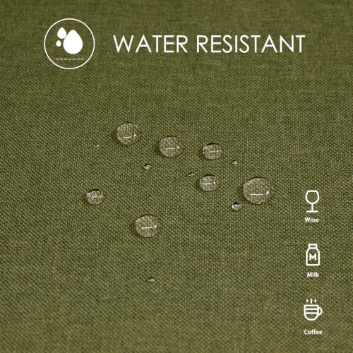 Waterproof Rectangle Table Cloth - Faux Linen, 156 x 91 Inches, Olive