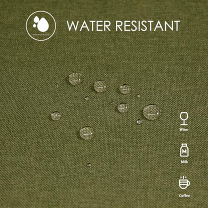 Waterproof Rectangle Table Cloth - Faux Linen, 156 x 91 Inches, Olive