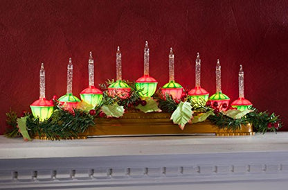 Retro Bubble Light Centerpiece with 9 Glittery Candles – Holiday Decor