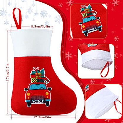 Mini Christmas Stockings Set of 48 - 5 Inch Holiday Tree Decorations