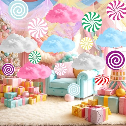 17 Pcs Pastel Candy Cloud Ceiling Decorations Set - Christmas Room Decor - Variation of Candy 26