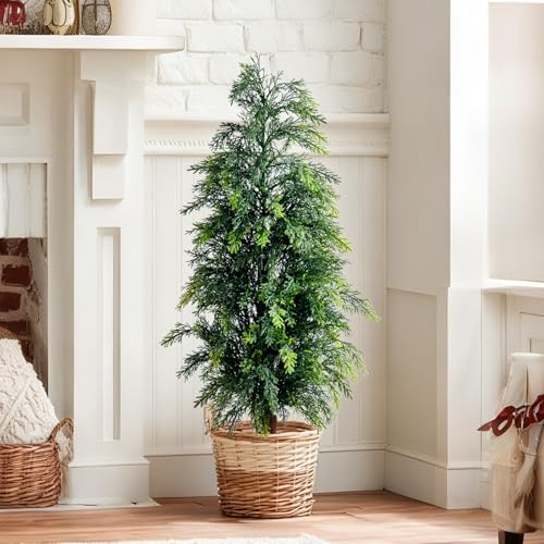 Bailikang 3ft Artificial Norfolk Pine Tree - Premium Christmas Tree with Realistic Branch Tips, Easy Setup, Holiday Decor
