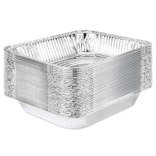 Stock Your Home 9x13 Aluminum Pans (20 Pack) - Disposable & Recyclable Foil Tray- Half Size Steam Table Deep Pans - Tin Foil Pans for Cooking, Heating, Storing, Prepping Food, BBQ, Grilling, Catering