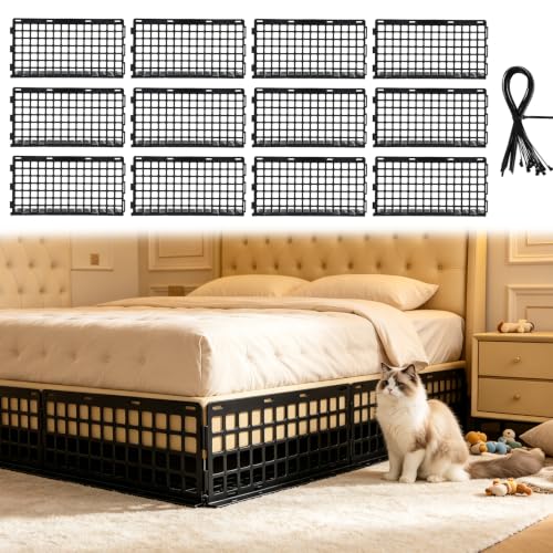 12Pcs Pet Under Bed Blocker - Plastic Couch Barrier for Cats and Dogs