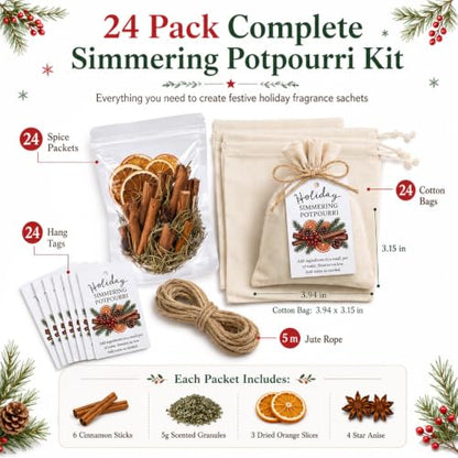 Christmas Simmering Potpourri Kit with Spices & Dried Fruits - Gift Set
