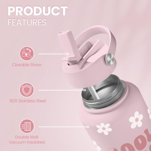 Cool Moms Club 32oz Stainless Steel Insulated Water Bottle - Perfect Gift for Mother's Day & Birthdays