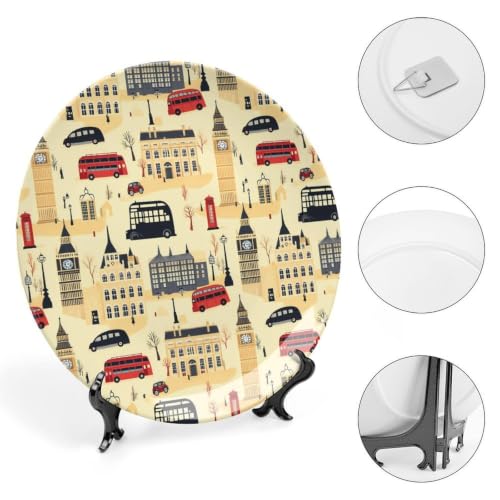 6-Inch UK Ceramic Decorative Plate Souvenir of London England - Bone China Art Dish