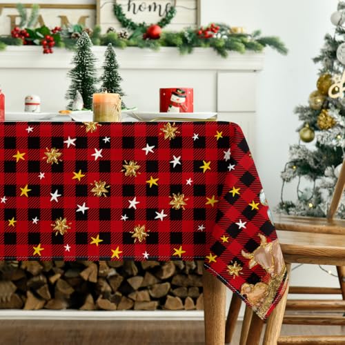 Horaldaily Christmas Tablecloth 60 x 120 Inch Rectangular Red – Nativity Pattern